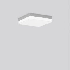 Gaismeklis FLAT SLIM square, 13...21 W, 1350...2400 lm, 830, 840, silver, smart+free Ceiling and wall luminaires, L 300 B 300 H 67, Opal glass