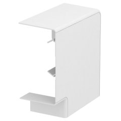 Plakanais stūris montāžai uz kanāla 70x130mm, PC/ABS, dzidri balts, 9010