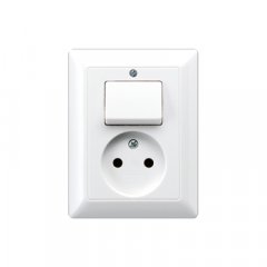 Kontaktligzda bez aizsargkontakta 16 A 250 V ~ ar universālu izslēgšanas slēdzi 10 AX 250 V ~, AS sērija