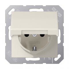 Kontaktligzda SCHUKO, 16 A 250 V ~, ar vāciņu, termoplasts, Serie AS, ziloņkaula