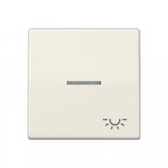 Taustiņs 1-viet, ar indikācijas logu, ar spuldzes simbolu, duroplasts, Serie AS, ziloņkaula