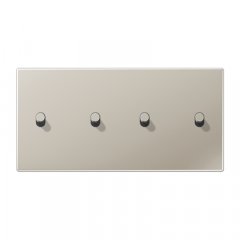 Virsma slēdžiem, 2-viet, 2 x 2 cilindrisks rotācijas slēdzis, horizontāli montējams, Serie LS 1912, krāsa nerūsējošais tērauds