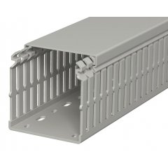 Perforēts vādu kanāls 75x75x2000, PVC, akmens pelēks, 7030 LKV N 75075