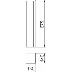 Instalācijas kolonna grīda 675x130x140, Alu, dzidri balts, 9010 ISSHS140700RW