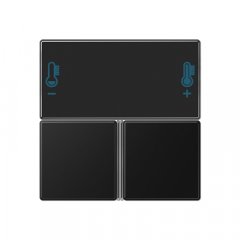 Taustiņs 3-viet, F40 KNX telpas kontrolierim, Serie A, grafīta melns matēts