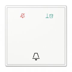 Taustiņš viesnīcām stikla, simbols netraucēt, uzkopt istabu un zvans, Serie LS, balts