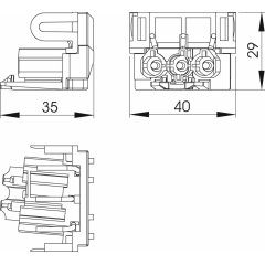 Pieslēguma Adapteris,U-formas GST 18i 3p, Modul 45connect, PA, balts STA-SKS SU1 W