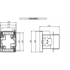 CEM180.22-230V-50/60Hz Palīgkontaktors 90kW + 2NO + 2NC