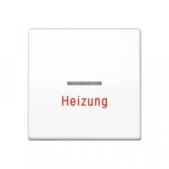 Taustiņs 1-viet, ar indikācijas logu, apkures slēdzim ar uzrakstu, duroplasts, Serie AS, balts