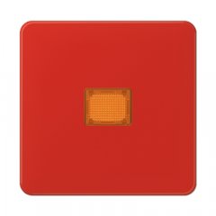 Taustiņs 1-viet, ar indikācijas logu, duroplasts, Serie CD, sarkans
