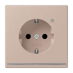 Kontaktligzda SCHUKO, 16 A 250 V ~, ar LED apgaismojumu, ar bērnu drošību, Serie LS, ombre brûlée claire