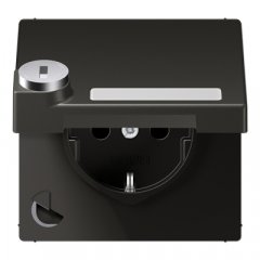 Kontaktligzda SCHUKO, 16 A 250 V ~, marķējams, ar bērnu drošību un vāciņu, ar drošības slēdzeni, termoplasts
