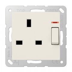 Kontaktligzda pārslēdzama Anglijas standarts, 13 A 250 V ~, skrūvju spailes BS 1363-1, 4 mm2, ar indikātoru,
