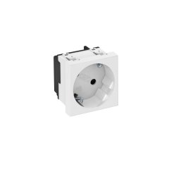 Kontaktligzda 1-viet.,33° slīpa kodēta, aizsargkontakts 250V, 10/16A, PC, dzidri balts, 9010 STD-D3S RW1