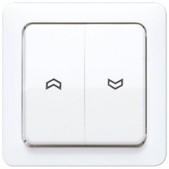 Taustiņs 2-viet žalūziju slēdzim, ar virzienrādītāju, duroplasts, ST 550, balts