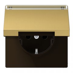 Kontaktligzda SCHUKO, 16 A 250 V ~, marķējams, ar bērnu drošību un vāciņu,  Serie LS, misiņš