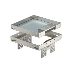 Kvadrata kasete ar kabeļu izvadu 200x200mm, V2A, 1.4301 RKSN2 UZD3 4VS25