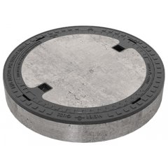 Ķeta rāmis apaļš ar apaļu betona vāku, 600mm, fiksēta tipa, B125, MEIERGUSS
