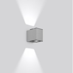 Gaismeklis ZONO, 6,2 W, 220 lm, 830, silver, on/off Wall luminaires, L 100 B 154 H 131, Transparent glass