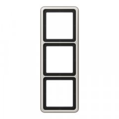 Rāmītis 3-vietīgs, vertikālā un horizontālā montāža, alumīnija eloxiert, CD 500, platīna krāsa