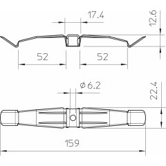 Atsperklemme 2x5 NYM3x1,5, V2A, 1.4310, 2B