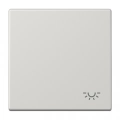 Taustiņs 1-viet, ar spuldzes simbolu, duroplasts, Serie LS, gaiši pelēks