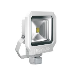 LED floodlight 30 W with 160° motion detector, ITD mounting bracket, white