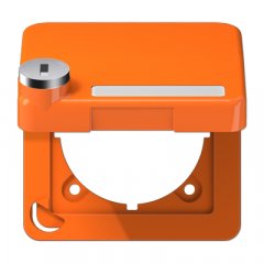 Rozetes vāks ar atsperi, marķējams, termoplasts, Serie CD, oranžs