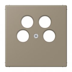 Centrālplate 4-vietīga SAT-TV-kontaktligzda (Ankaro), termoplasts, Serie LS, ombre naturelle moyenne