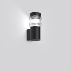Gaismeklis MEGA GÜRTELLINSE, 10 W, 500 lm, 830, anthracite, Sensor Wall luminaires, L 160 B 115 H 338, Transparent glass, HF movement sensor