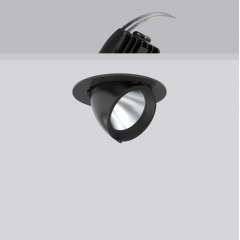 GOLAS mini, 29 W, 3900 lm, 940, black, DALI Recessed projectors, D 143 H 3 HEL 115, 60°