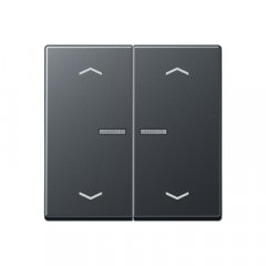 Taustiņs 2-viet ar indikācijas logu un virzienrādītāju, termoplasts, Serie A, antracīts matēts