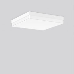 Gaismeklis FLAT SLIM square, 27...40 W, 2900...4450 lm, 830, 840, white, on/off Ceiling and wall luminaires, L 430 B 430 H 67, Opal glass