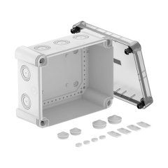 Montāžas kārba ar caurspīdīgu vāku 240x191x125, PC X16 LGR-TR