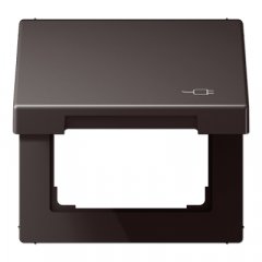 Rozetes vāks ar atsperi, ar simbolu kontaktdakša, lakots alumīnijs, Serie LS, tumša