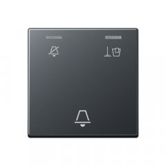 Taustiņš viesnīcām, simbols netraucēt, uzkopt istabu un zvans, Serie A, anthrazit matt