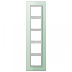 Stikla rāmītis 5-vietīgs, vertikālā un horizontālā montāža, LS PLUS, balts matēts
