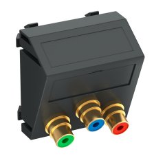 Media adapteris video tulpe 3x vietīgs, rozete-rozete 45x45mm, PC, pelēkmelna, 7021 MTS-3R F SWGR1