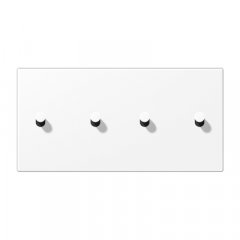 Virsma slēdžiem, 2-viet, 2 x 2 rotācijas slēdzis, horizontāli montējams, Serie LS 1912, sniegbalta matt (lackiertes Aluminium)