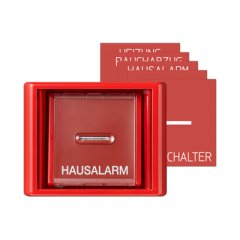 Taustiņš ar drošības stiklu, Serie AS, sarkans