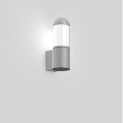 Gaismeklis MEGA LATERNE R, 10 W, 460 lm, 830, silver, Sensor Wall luminaires, L 160 B 115 H 338, Opal glass, HF movement sensor