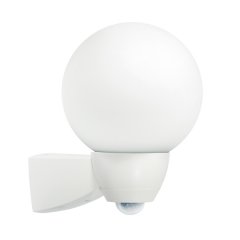 Automatic light with opal glass and 130° motion detector, white