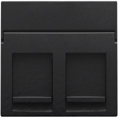 Central plate data 2x RJ, piano black coated