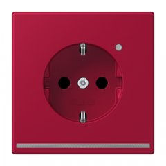 Kontaktligzda SCHUKO, 16 A 250 V ~, ar LED apgaismojumu, ar bērnu drošību, Serie LS, rouge carmin