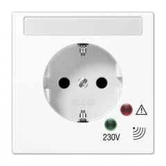 Kontaktligzda SCHUKO, 16 A 250 V ~, skrūvju spailes, ar indikātoru un pārsprieguma aizsardzību, marķējams, duroplasts, Serie LS, balts