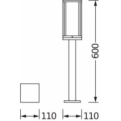 Apgaismes stabiņš ENDURA Classic Frame 60cm Post E27