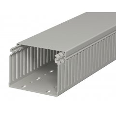 Perforēts vādu kanāls 75x100x2000, PVC, akmens pelēks, 7030 LKV 75100