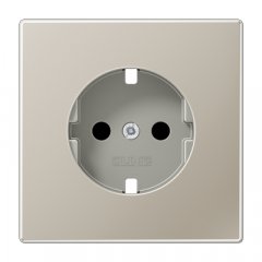 Virsma kontaktligzdai, ar bērnu drošību, Serie LS, krāsa nerūsējošais tērauds