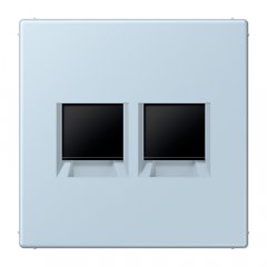 Virsma (ar fiksatoru) modulārai datu rozetei 2-vietīga, UMA-CAT6A, termoplasts lakots, Serie LS, outremerclair