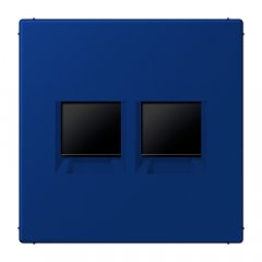 Virsma (ar fiksatoru) modulārai datu rozetei 2-vietīga, UMA-CAT6A, termoplasts lakots, Serie LS, bleu outremer foncé